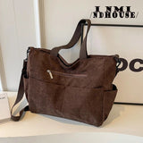 Fallow Fashion Large Capacity Canvas Tote Bags for Work Commuting Carrying Bag College Style Student Outfit Book Shoulder Bag 240821
