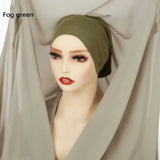 Newest Instant Chiffon Hijab with Magnetic Buckle Solid Color Woman Muslim Hijab Scarf Islamic Turban Fashion Headband Shawl