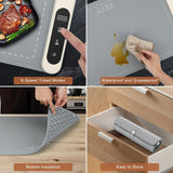 Food Warming Mat - Electric Warming Tray with 6 Temperature Settings and 6 Hours Timer, Full Surface Graphene Heating Food Warmer, Premium Rollable Heating Tray for Gatherings, Parties, Grey