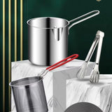 Stainless Steel Deep Fryer Pot with Basket – Small Multifunction Kitchen Frying Pan for Chicken & More