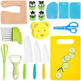 17PCS Kids Cooking Set – Kitchen Toys with Safe Knives & DIY Plastic Accessories for Toddlers