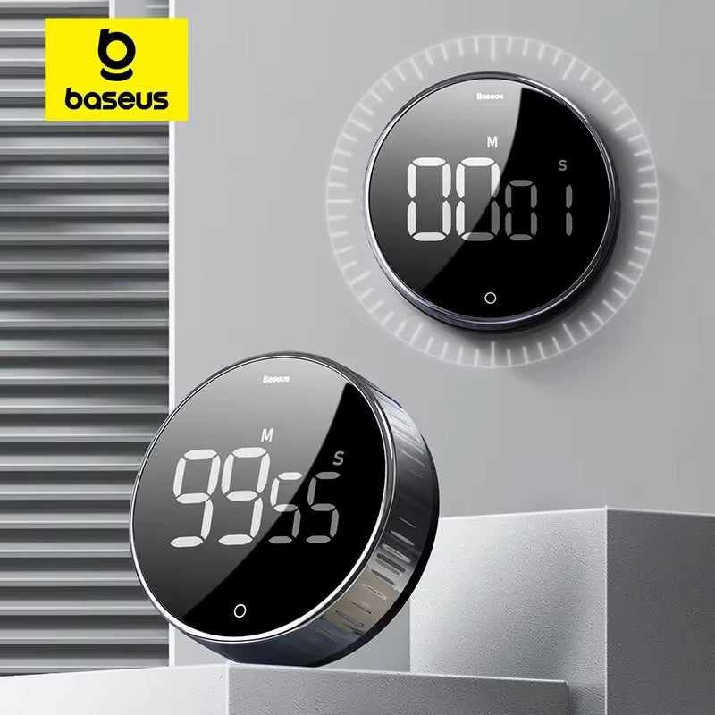 Magnetic Kitchen Timer Rotation Countdown Digital Timer Alarm Cooking Timer Clock Study Baking Reminder Stopwatch Clock