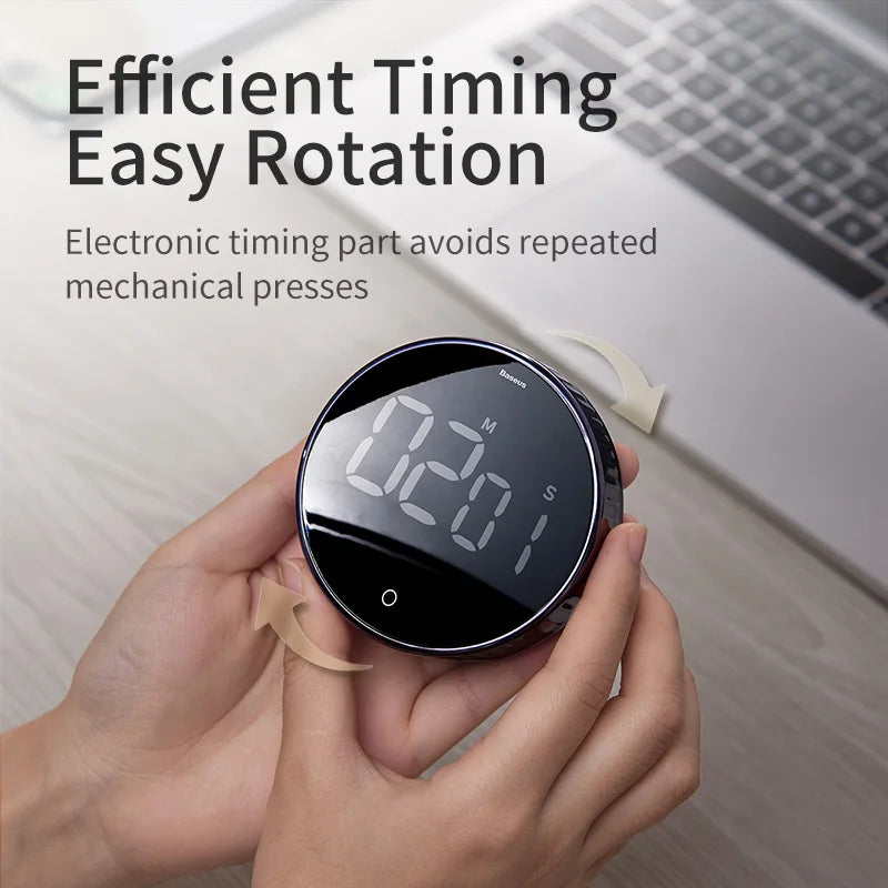 Magnetic Kitchen Timer Rotation Countdown Digital Timer Alarm Cooking Timer Clock Study Baking Reminder Stopwatch Clock