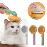 Pumpkin Cat Grooming Brush – Self-Cleaning Comb for Pets, Removes Loose Hair, Undercoat & Tangles