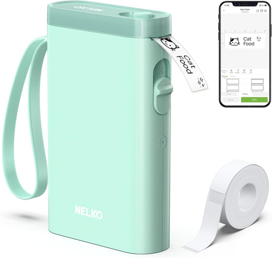 Label Maker Machine with Tape, P21 Bluetooth Label Printer, Wireless Mini Label Makers with Multiple Templates for School Office Home, Green