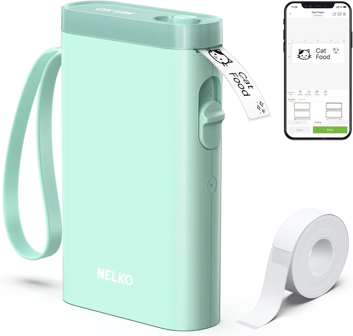 Label Maker Machine with Tape, P21 Bluetooth Label Printer, Wireless Mini Label Makers with Multiple Templates for School Office Home, Green