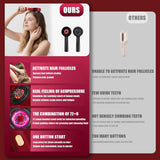 Red Hair Massager, Scalp Massager, Multi-Function Electric Scalp Massage Comb for Hair, Cordless Waterproof Oil Diffuser Massage Comb (Set Red)