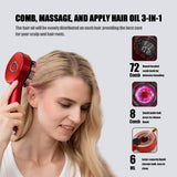 Red Hair Massager, Scalp Massager, Multi-Function Electric Scalp Massage Comb for Hair, Cordless Waterproof Oil Diffuser Massage Comb (Set Red)