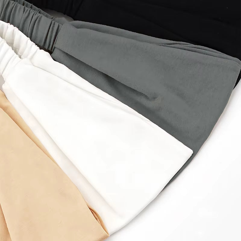 4Pcs Hot Sale Jersey Modal Hijab Underscarf Wrinkle Headband Wrap Plain Color Muslim Hijab Inner Elastic Islamic Turban Bonnet