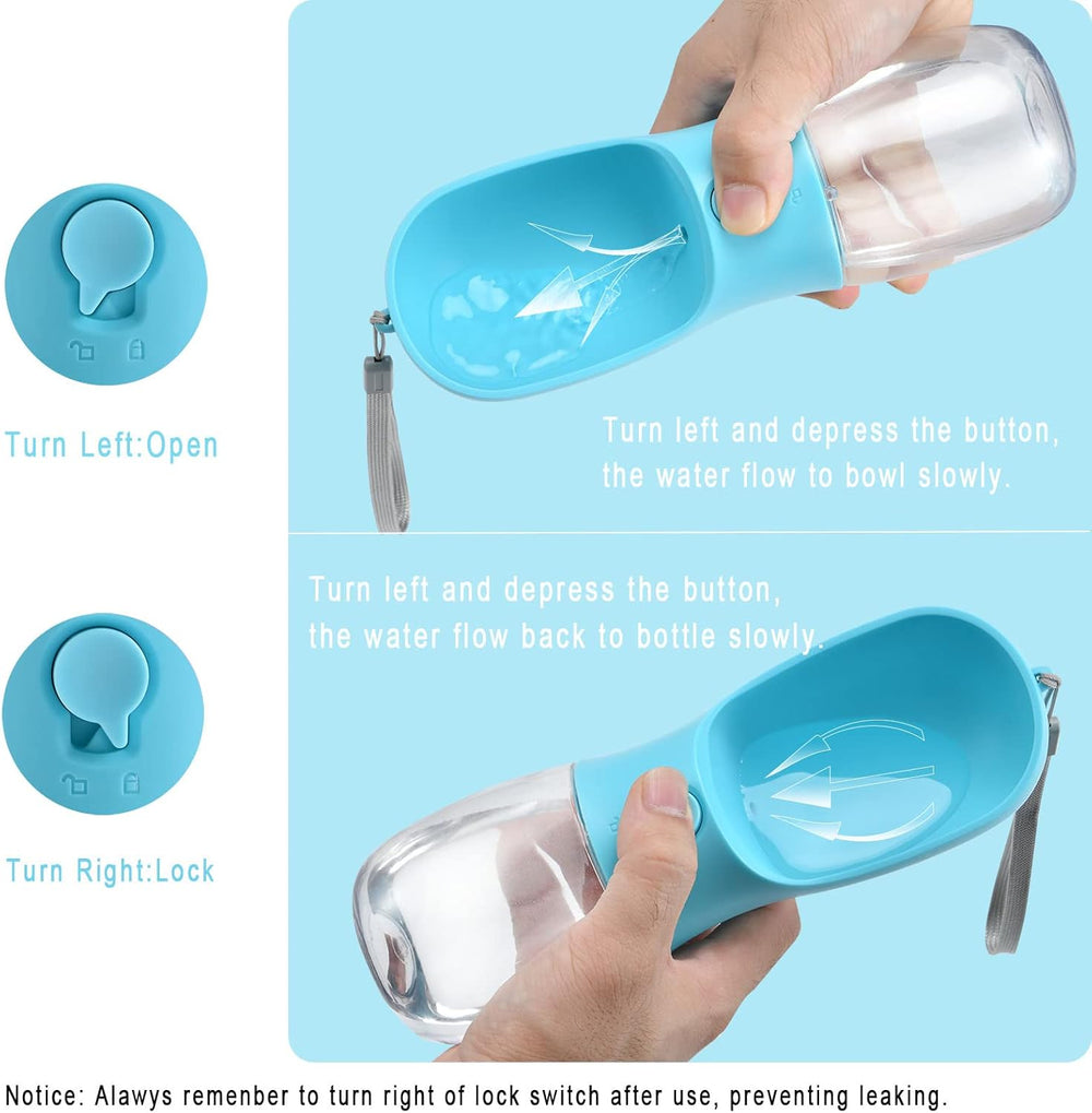 Dog Water Bottle (Blue, 300ML)