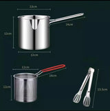 Stainless Steel Deep Fryer Pot with Basket – Small Multifunction Kitchen Frying Pan for Chicken & More