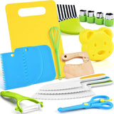 17PCS Kids Cooking Set – Kitchen Toys with Safe Knives & DIY Plastic Accessories for Toddlers