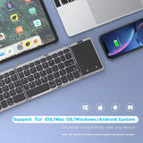 3Folding Keyboard Mini Wireless Keyboard Foldable Dual Bluetooth Keyboard with Touchpad for Windows Android IOS Ipad Phone
