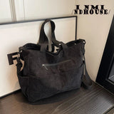 Fallow Fashion Large Capacity Canvas Tote Bags for Work Commuting Carrying Bag College Style Student Outfit Book Shoulder Bag 240821
