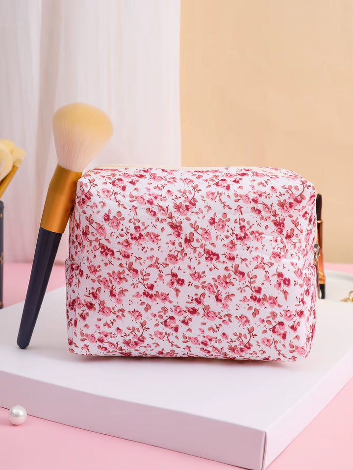 Women Makeup Organizer Female Toiletry Kit Bag Make up Case Storage Pouch Lady Flower Cosmetic Brush Organizer Bag for Travel