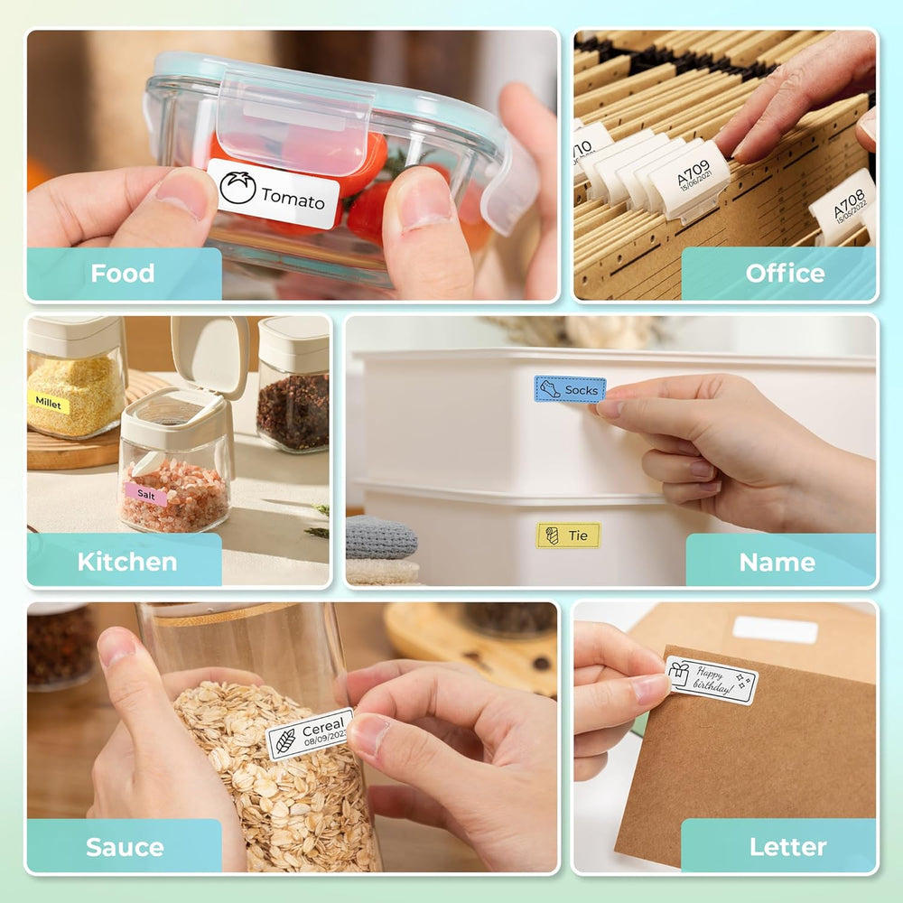 Label Maker Machine with Tape, P21 Bluetooth Label Printer, Wireless Mini Label Makers with Multiple Templates for School Office Home, Green