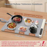 Food Warming Mat - Electric Warming Tray with 6 Temperature Settings and 6 Hours Timer, Full Surface Graphene Heating Food Warmer, Premium Rollable Heating Tray for Gatherings, Parties, Grey