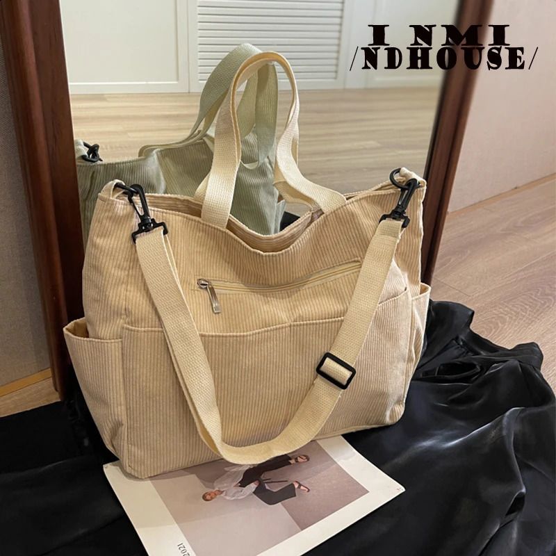 Fallow Fashion Large Capacity Canvas Tote Bags for Work Commuting Carrying Bag College Style Student Outfit Book Shoulder Bag 240821