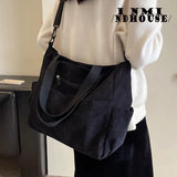 Fallow Fashion Large Capacity Canvas Tote Bags for Work Commuting Carrying Bag College Style Student Outfit Book Shoulder Bag 240821