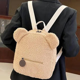 Plush Teddy Bear Kids Backpack – Cute Cartoon Small Bear Ear Bag, Gift for Children