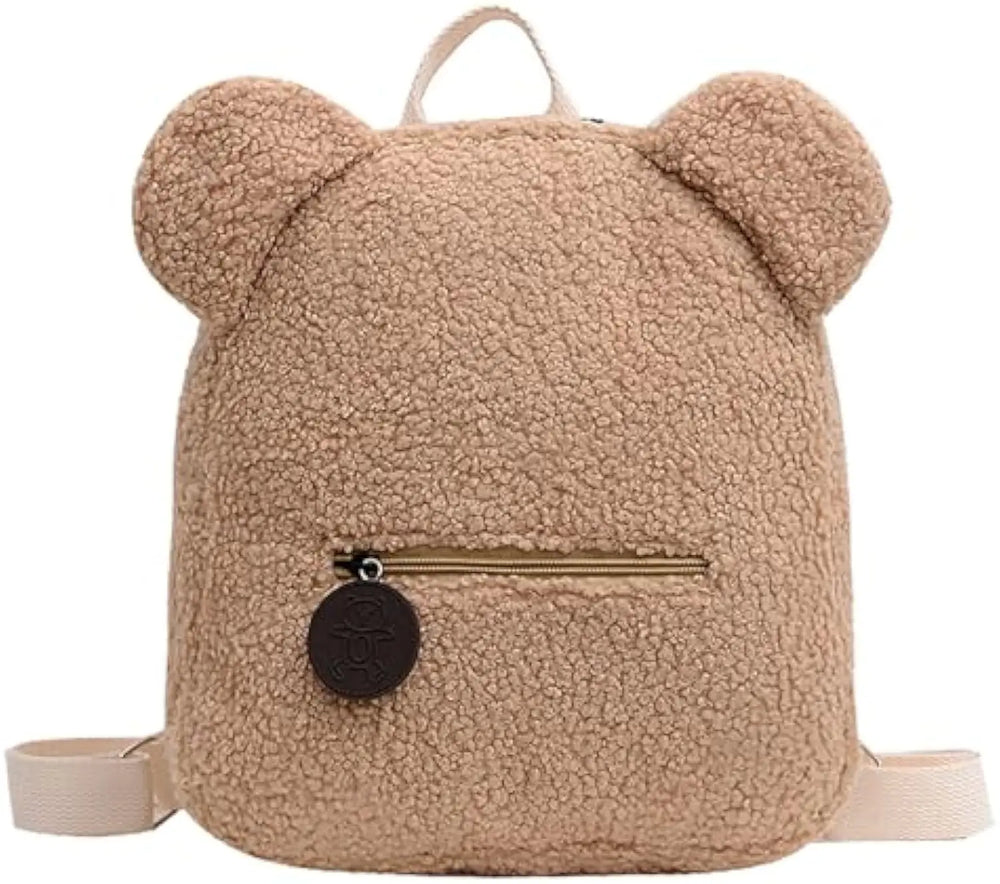 Plush Teddy Bear Kids Backpack – Cute Cartoon Small Bear Ear Bag, Gift for Children