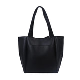 Women’s Soft Leather Tote Bag – Large Capacity Casual Shopper Handbag with Outer Pocket