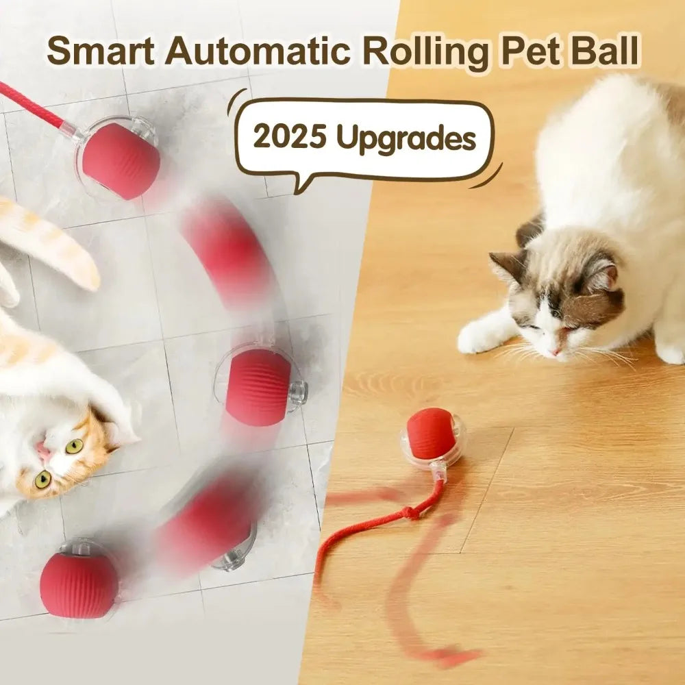 Rechargeable Cat Interactive Ball – Automatic Rolling Toy with Tail, Intelligent Mouse Simulation for Cats