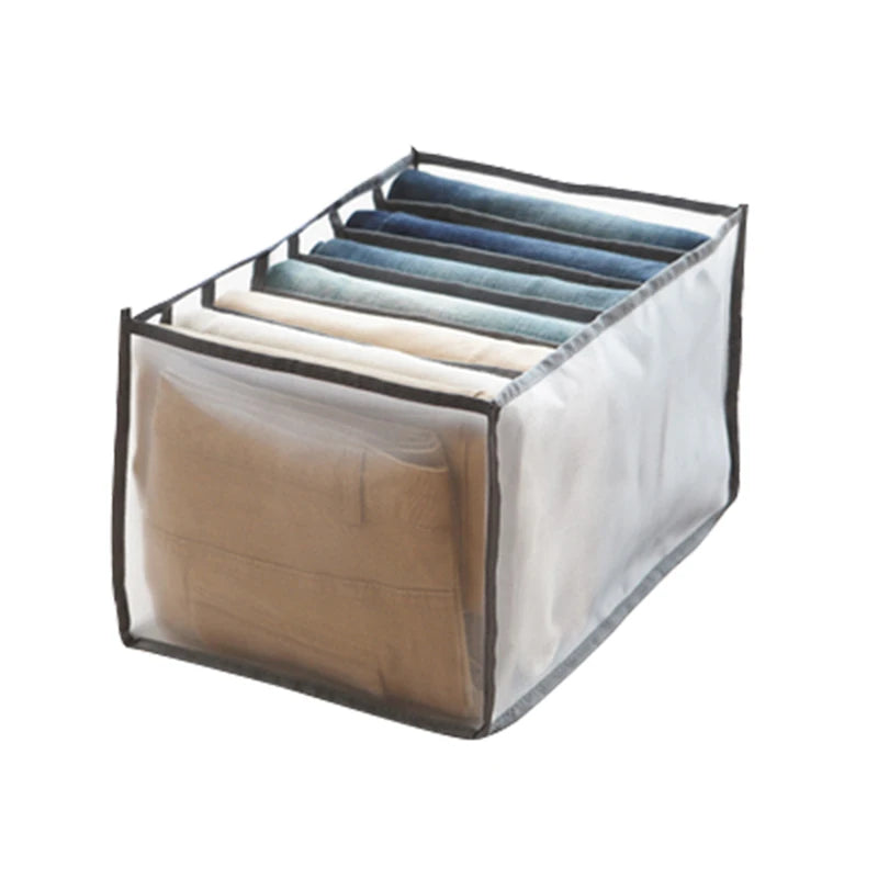 7-Grid Closet Organizer Box – Drawer Storage for Jeans, Socks & Pants