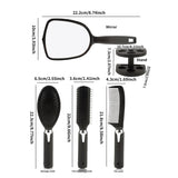 4-Pack Hair Comb & Brush Set with Mirror – Professional Styling & Massage Tool Kit