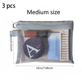 3-Size Nylon Mesh Makeup Bags – Waterproof Toiletry & Brush Organizer Pouches for Women