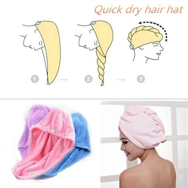 Microfiber Hair Towel Wrap – Super Absorbent Quick-Dry Hair Turban