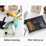 3-Size Nylon Mesh Makeup Bags – Waterproof Toiletry & Brush Organizer Pouches for Women