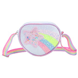 Rainbow Heart Kids Crossbody Bag – Cute Cartoon Coin Purse with Colorful Straps for Baby Girls