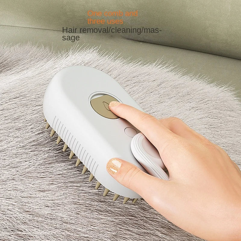 “3-in-1 Cat & Dog Steam Brush – Electric Spray Pet Grooming Comb for Hair Removal & Massage”