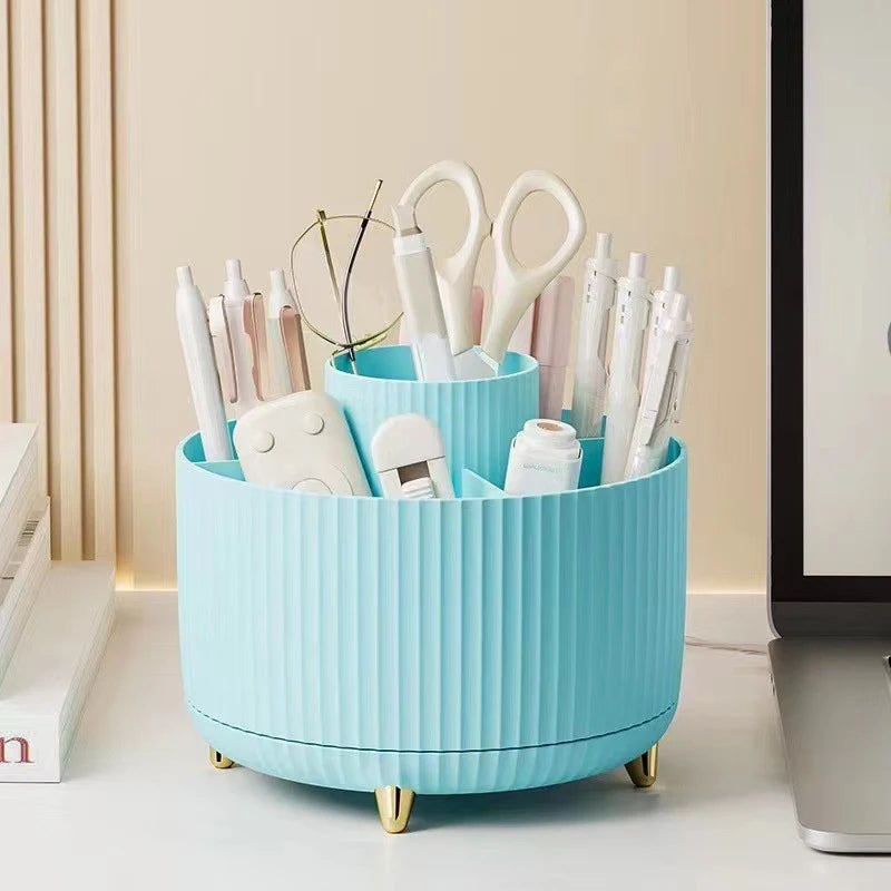 360° Rotating Makeup Organizer – Desktop Holder for Brushes, Lipstick & Jewelry