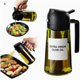 2-in-1 Oil Bottle – Dual-Function Olive Oil Sprayer & Pour Dispenser, Light-Blocking Design.