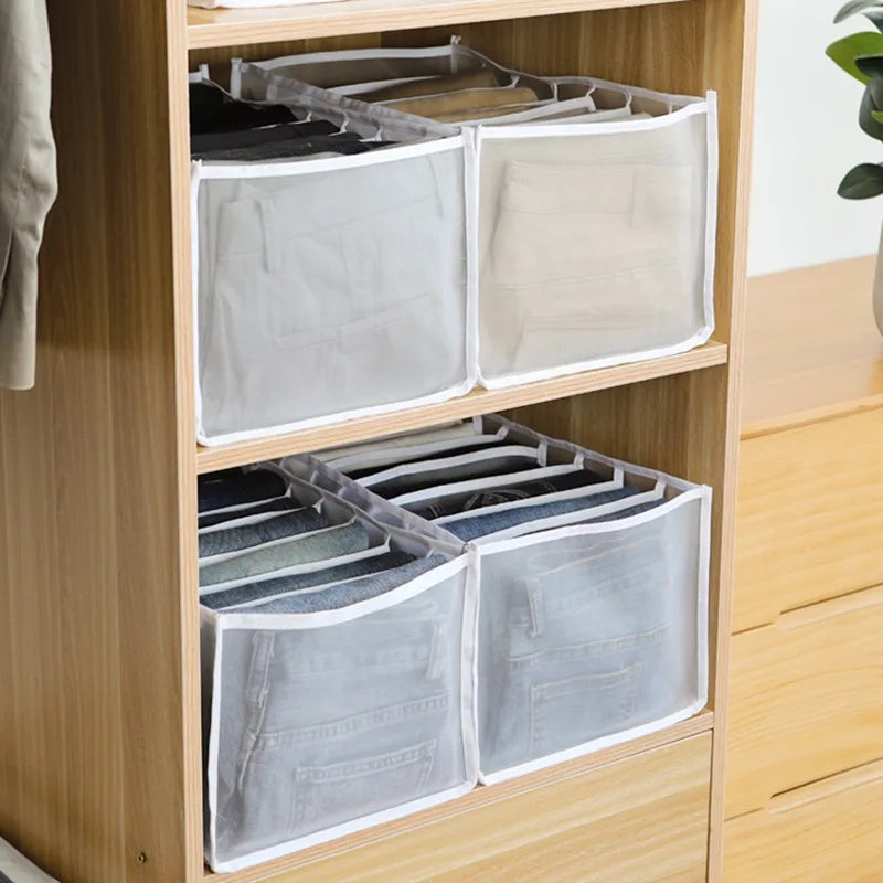 7-Grid Closet Organizer Box – Drawer Storage for Jeans, Socks & Pants