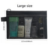 3-Size Nylon Mesh Makeup Bags – Waterproof Toiletry & Brush Organizer Pouches for Women