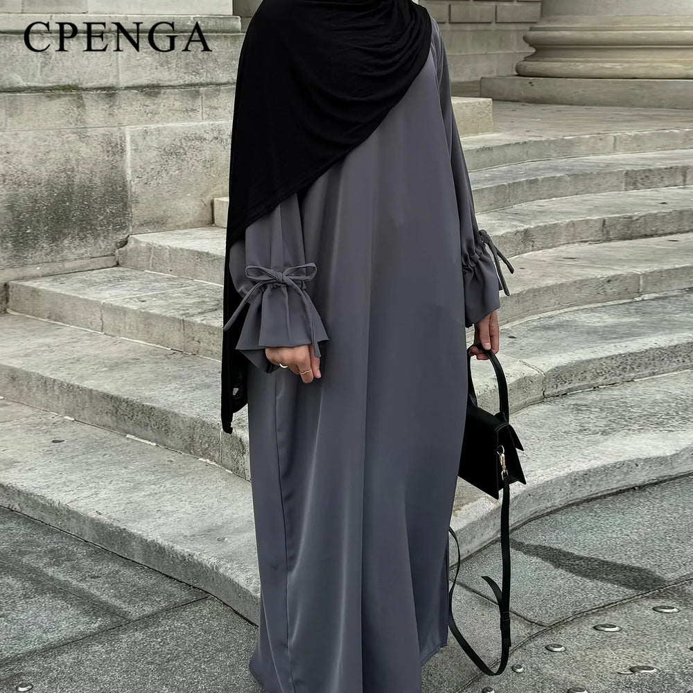 Muslim Women’s Modest Dress – Elegant Dubai Plain Abaya, Islamic Clothing, Loose Solid Turkey Robe