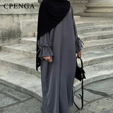 Muslim Women’s Modest Dress – Elegant Dubai Plain Abaya, Islamic Clothing, Loose Solid Turkey Robe