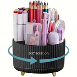360° Rotating Makeup Organizer – Desktop Holder for Brushes, Lipstick & Jewelry