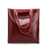 Women’s Genuine Cow Leather Tote – Large Vintage Handbag for Office & Daily Use