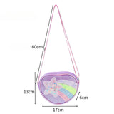 Rainbow Heart Kids Crossbody Bag – Cute Cartoon Coin Purse with Colorful Straps for Baby Girls