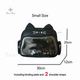 Korean Kawaii Cat  Bag – Cute PU Shoulder Bag with Transparent Pocket.