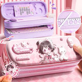 Multifunctional 3D Pencil Case Double Layer Pen Box Waterproof  Pen Bag Gift