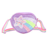 Rainbow Heart Kids Crossbody Bag – Cute Cartoon Coin Purse with Colorful Straps for Baby Girls