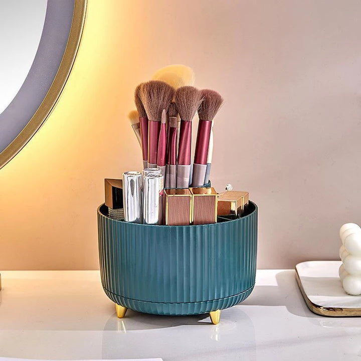 360° Rotating Makeup Organizer – Desktop Holder for Brushes, Lipstick & Jewelry
