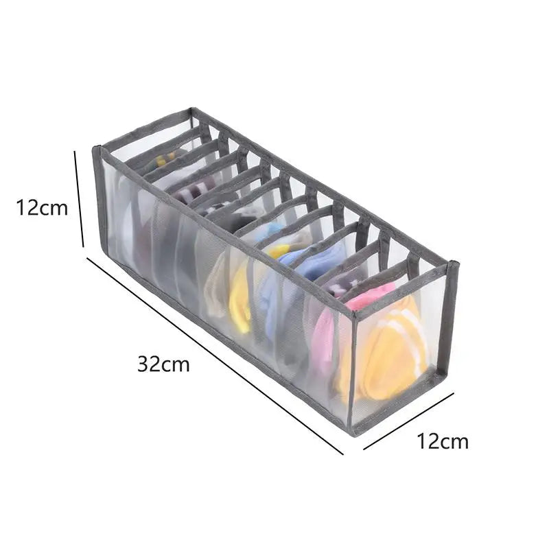 7-Grid Closet Organizer Box – Drawer Storage for Jeans, Socks & Pants