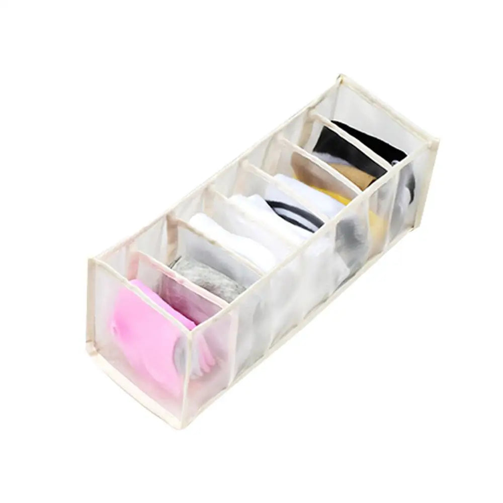 7-Grid Closet Organizer Box – Drawer Storage for Jeans, Socks & Pants