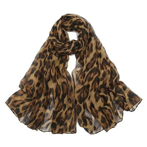 Leopard Print Scarf – Soft, Lightweight Women’s Shawl, Suitable Muslim Hijab Wrap for Daily Commuting & Outdoor Wear